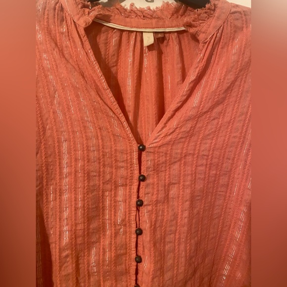 Anthropologie Coral Button-Down Shirt - Picture 4 of 10